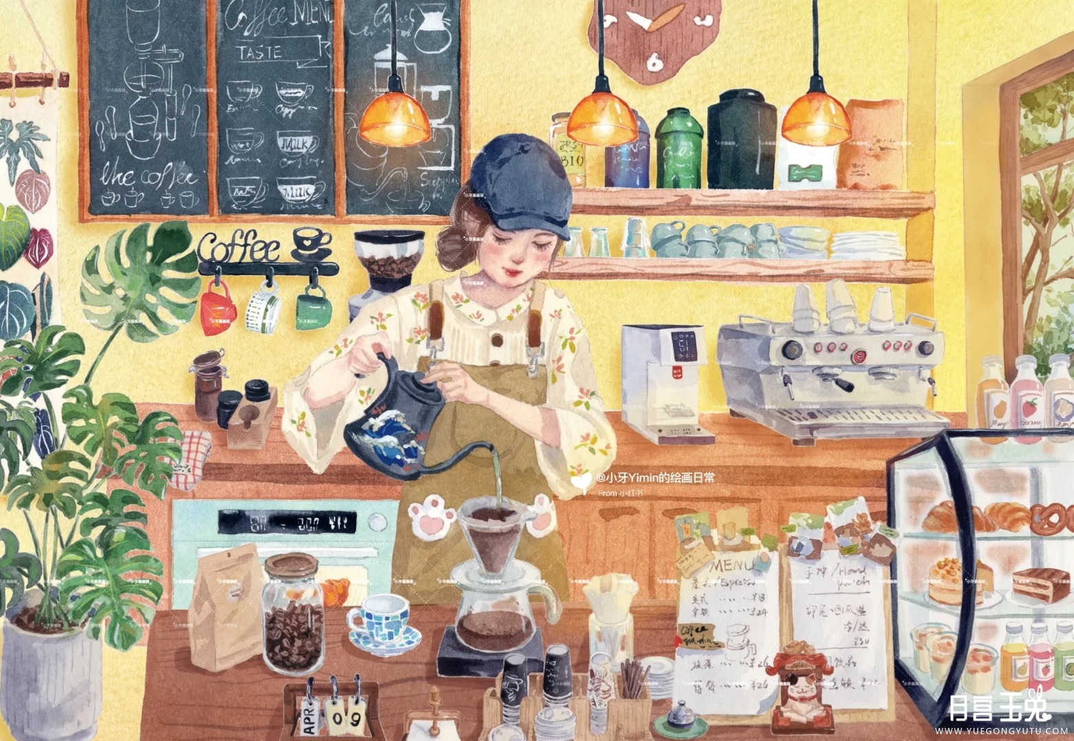 水彩日常｜画里的咖啡店，好想进去坐一坐_1_小牙Yimin的绘画日常_来自小红书网页版.jpg